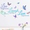 Live Love Laugh Set 3 Wall Motivational Decals - Green Blue Purple